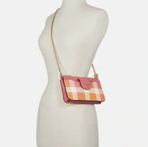 Coach Poppy Crossbody With Card Case With Garden Plaid Print - Picture 6 of 15